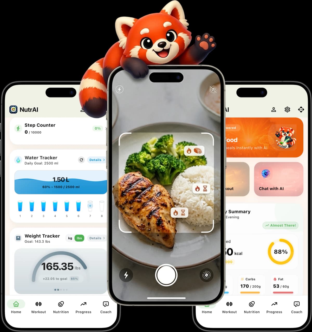 NutrAI Calorie Tracker app shown on an iPhone